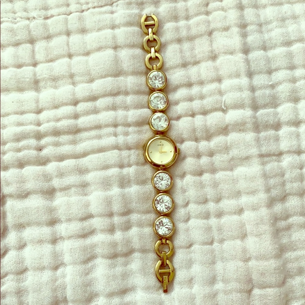 GUESS Crystal Gold Stainless Steel Watch U10644L1
